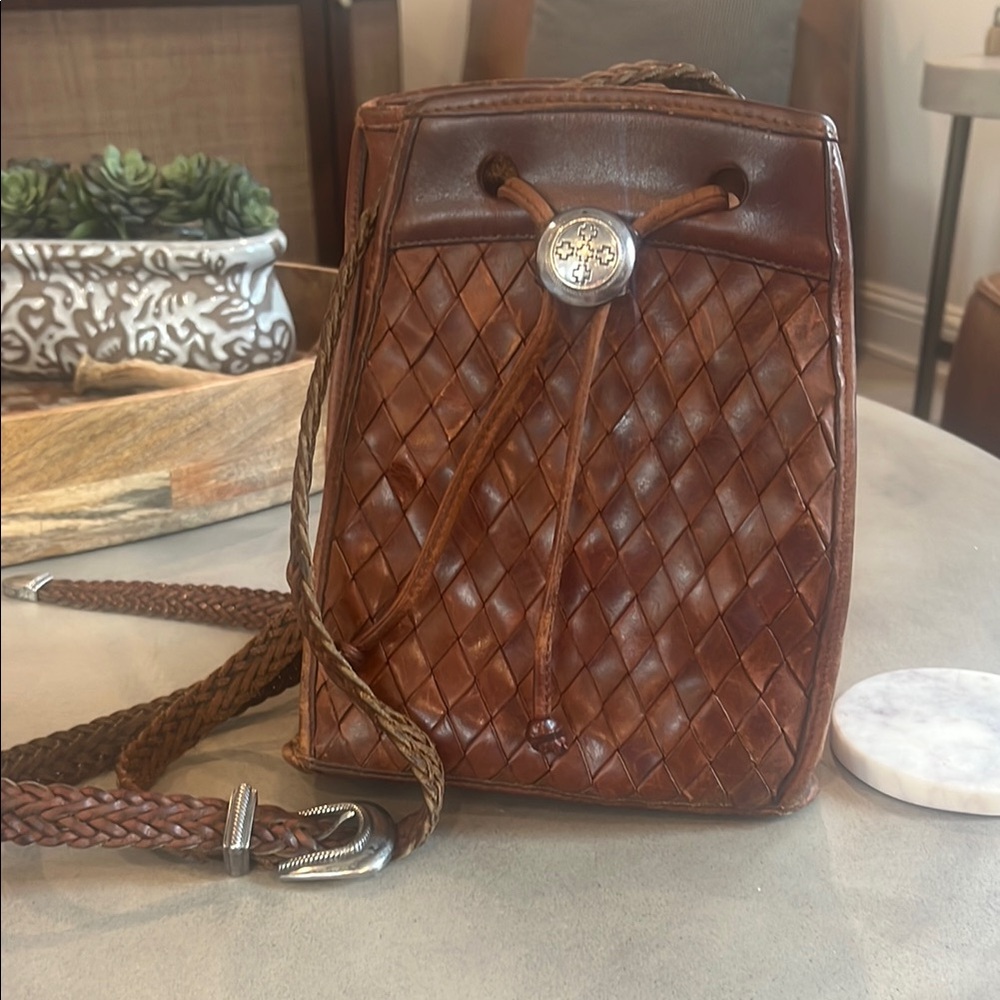 Brighton Woven Leather Crossbody Bag